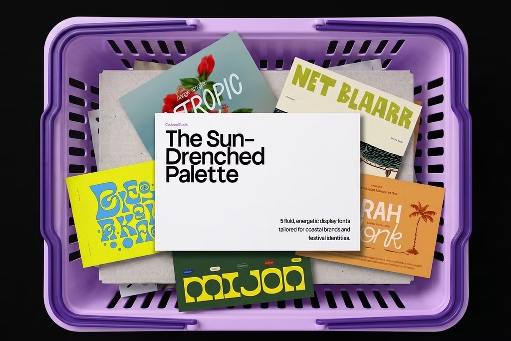 Casloop Studio Summer font collection featuring bright relaxed typefaces for travel, lifestyle, and seasonal branding